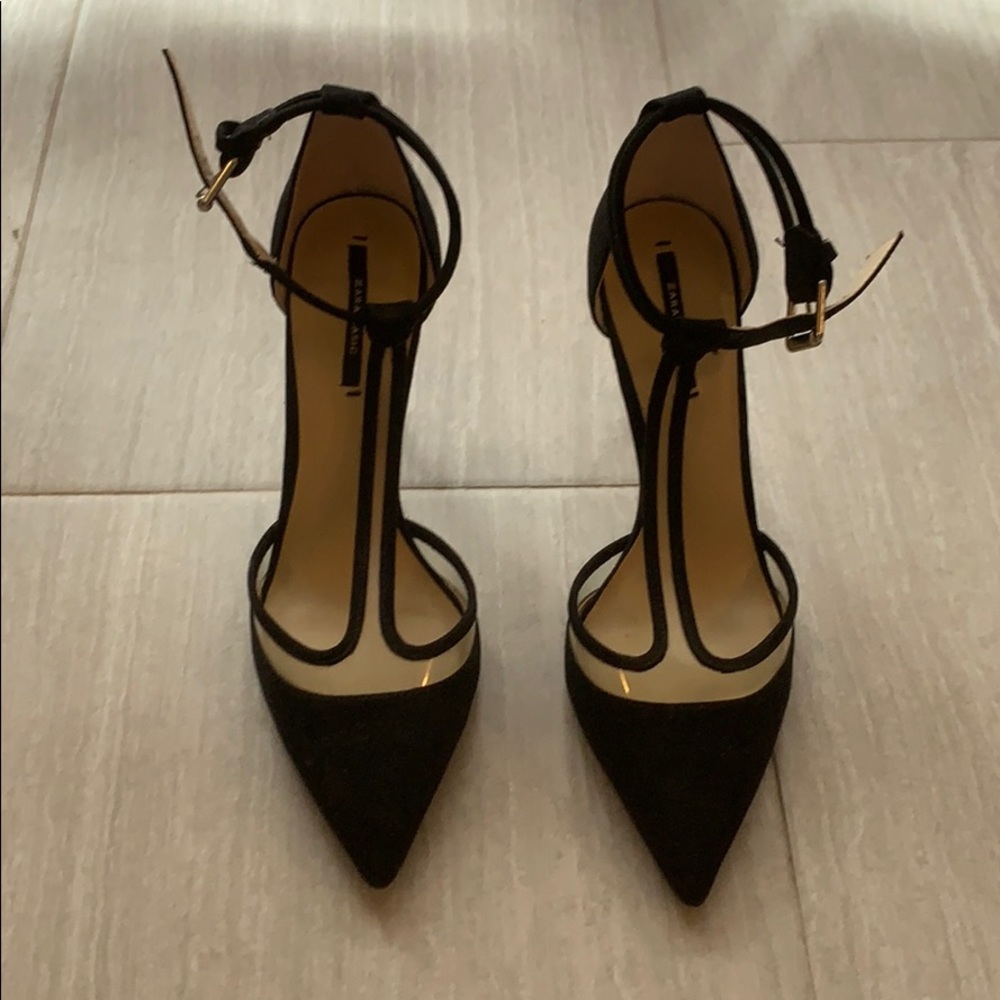 Zara Black Suede Heels